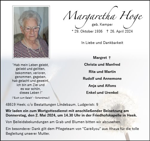 Margaretha Hoge