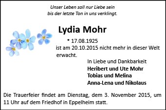 Lydia Mohr