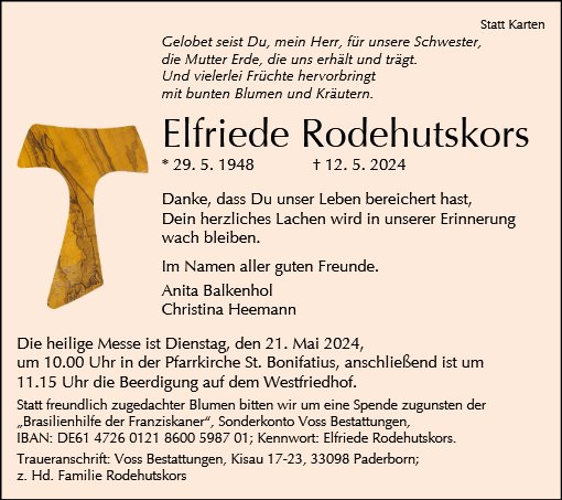 Elfriede Rodehutskors