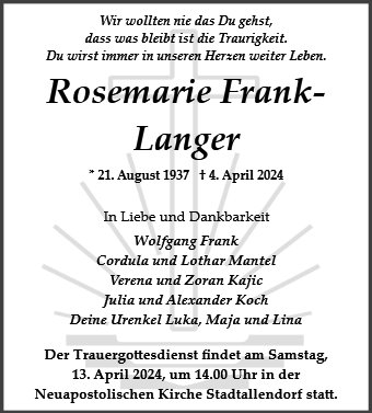Rosemarie Frank-Langer