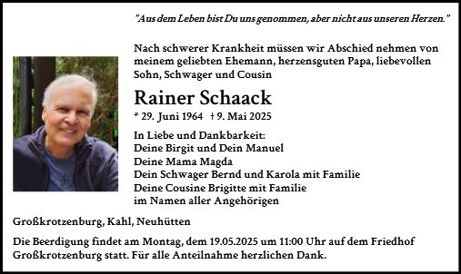 Rainer Schaack
