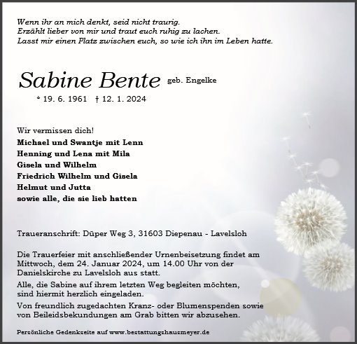 Sabine Bente