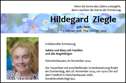 Hildegard Elisabeth Ziegle