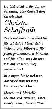 Christa Schaffroth