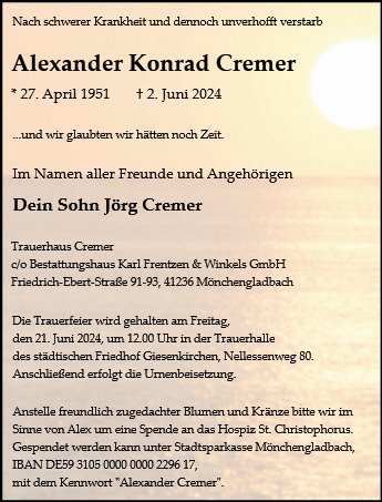 Alexander Konrad Cremer