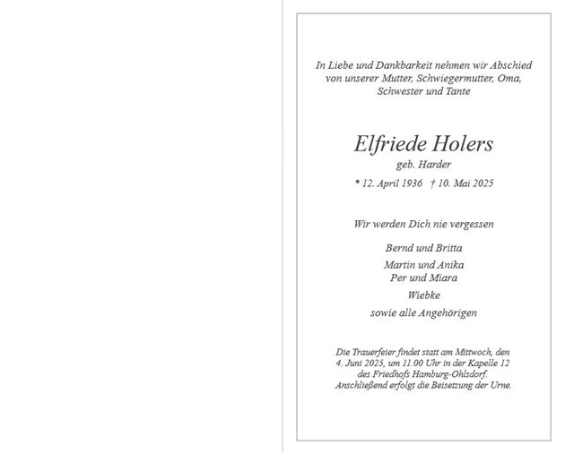 Elfriede Holers