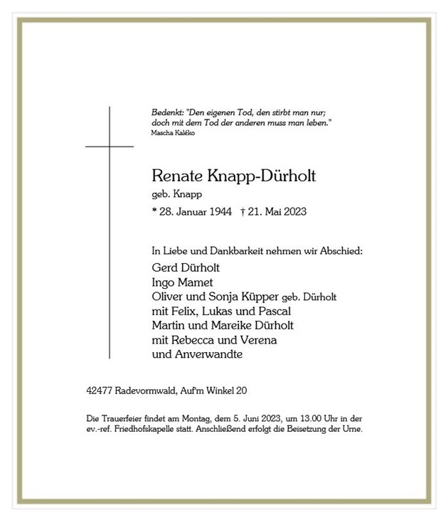 Renate Knapp-Dürholt