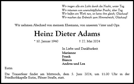 Heinz Dieter Adams