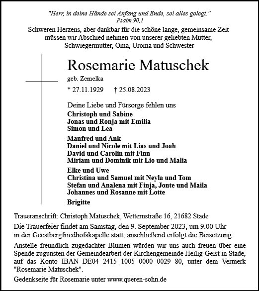 Rosemarie Matuschek