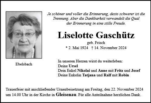 Lieselotte Gaschütz