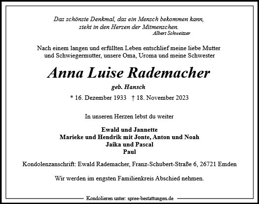 Anna Luise Rademacher