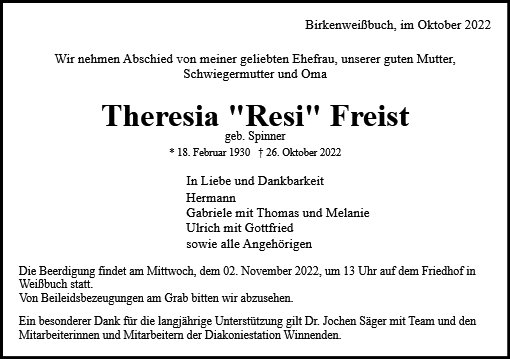Theresia Freist