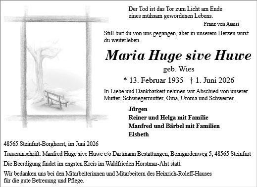 Maria Huge sive Huwe