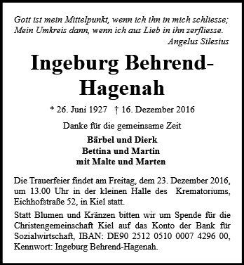 Ingeburg Behrend-Hagenah