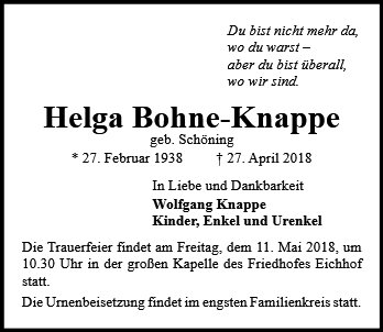 Helga Bohne-Knappe