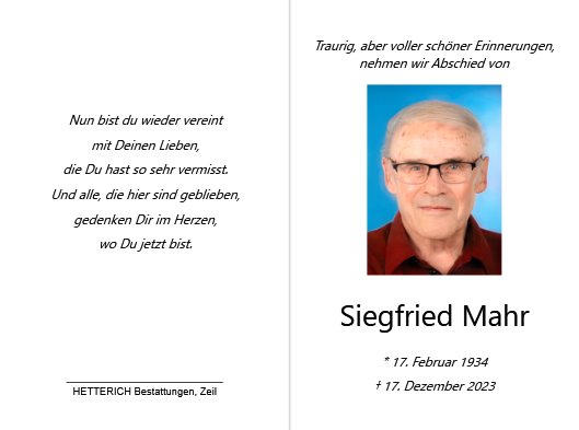Siegfried Mahr