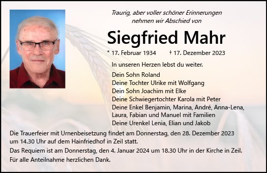 Siegfried Mahr