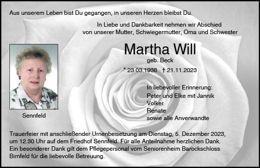 Martha Will