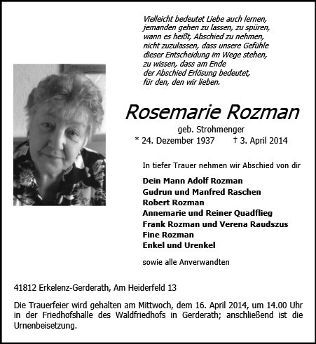 Rosemarie Rozman