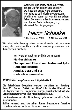 Heinz Schaake