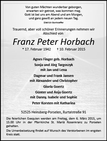 Franz Peter Horbach