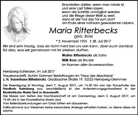 Maria Ritterbecks