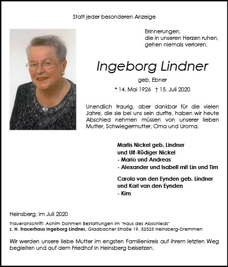 Ingeborg Lindner
