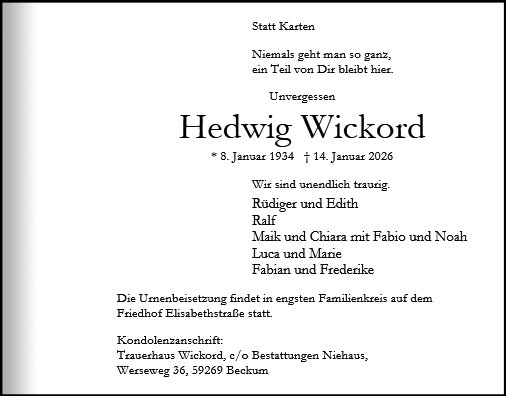 Hedwig Wickord