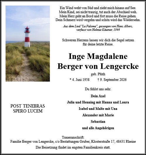 Inge Berger von Lengercke