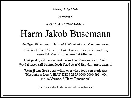 Harm Busemann