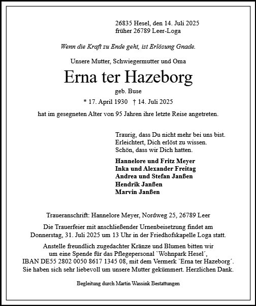 Erna ter Hazeborg