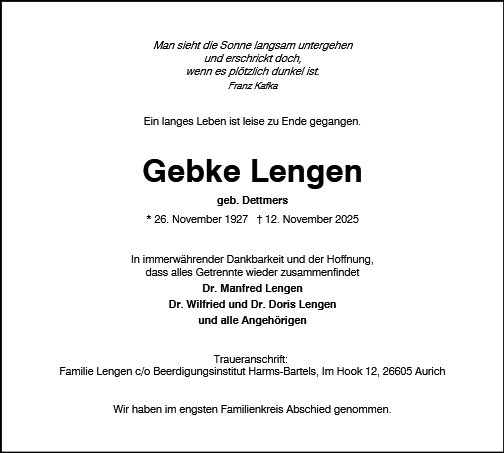 Gebke Lengen