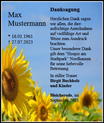 Max Mustermann Gedenkportal