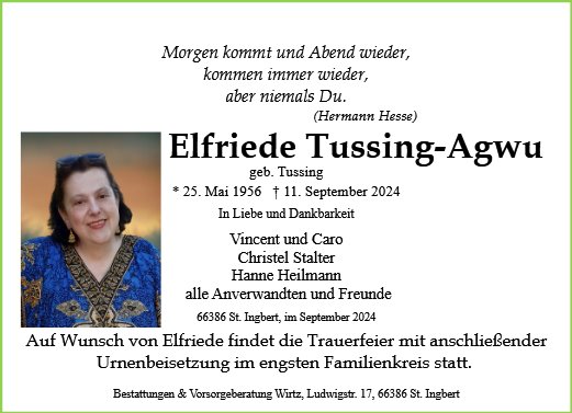 Elfriede Tussing-Agwu