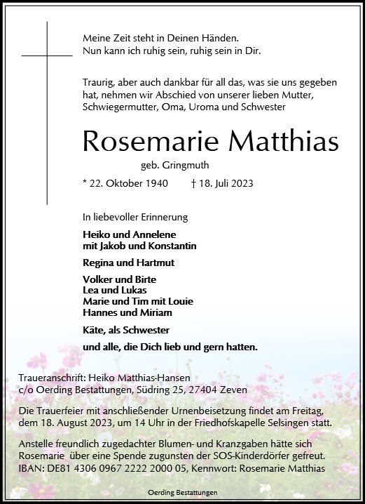 Rosemarie Matthias