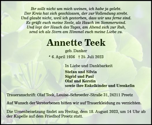 Annette Teek