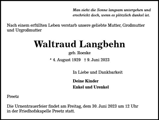 Waltraud Langbehn