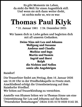 Thomas Paul Klyk