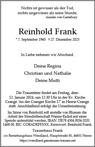 Reinhold Frank