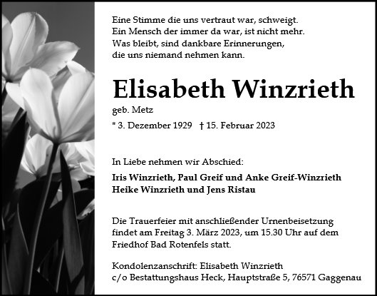 Elisabeth Winzrieth