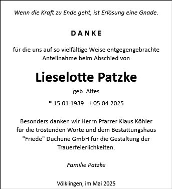Lieselotte Patzke