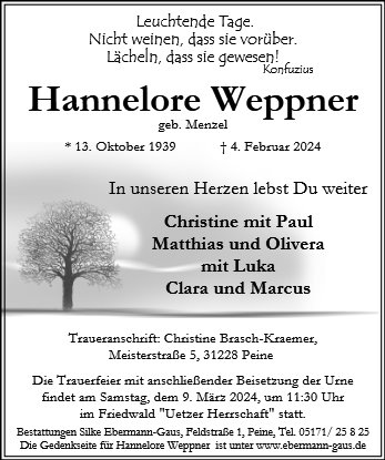 Hannelore Weppner
