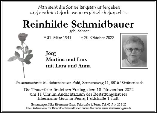 Reinhilde Schmidbauer