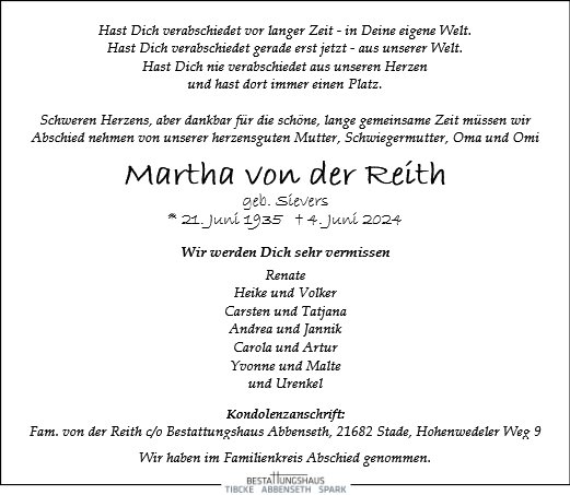 Martha von der Reith