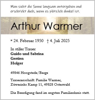 Arthur Warmer