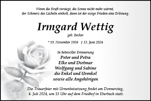 Irmgard Wettig