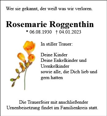 Rosemarie Roggenthin