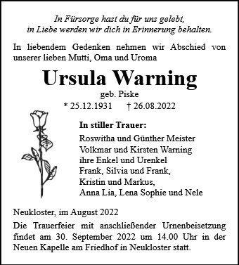 Ursula Warning