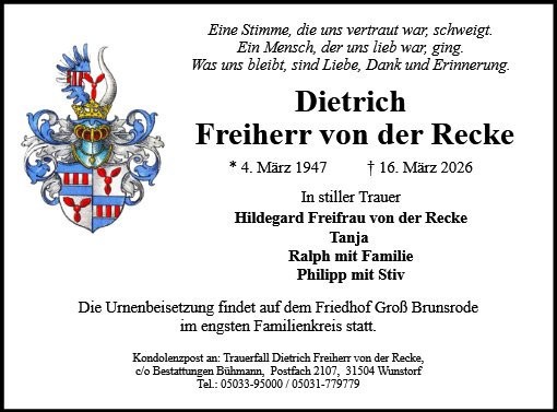 Dietrich Freiherr von der Recke