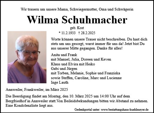 Wilma Schuhmacher